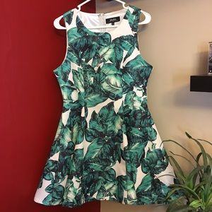 LuLu’s Palm Print Fit and Flare Dress